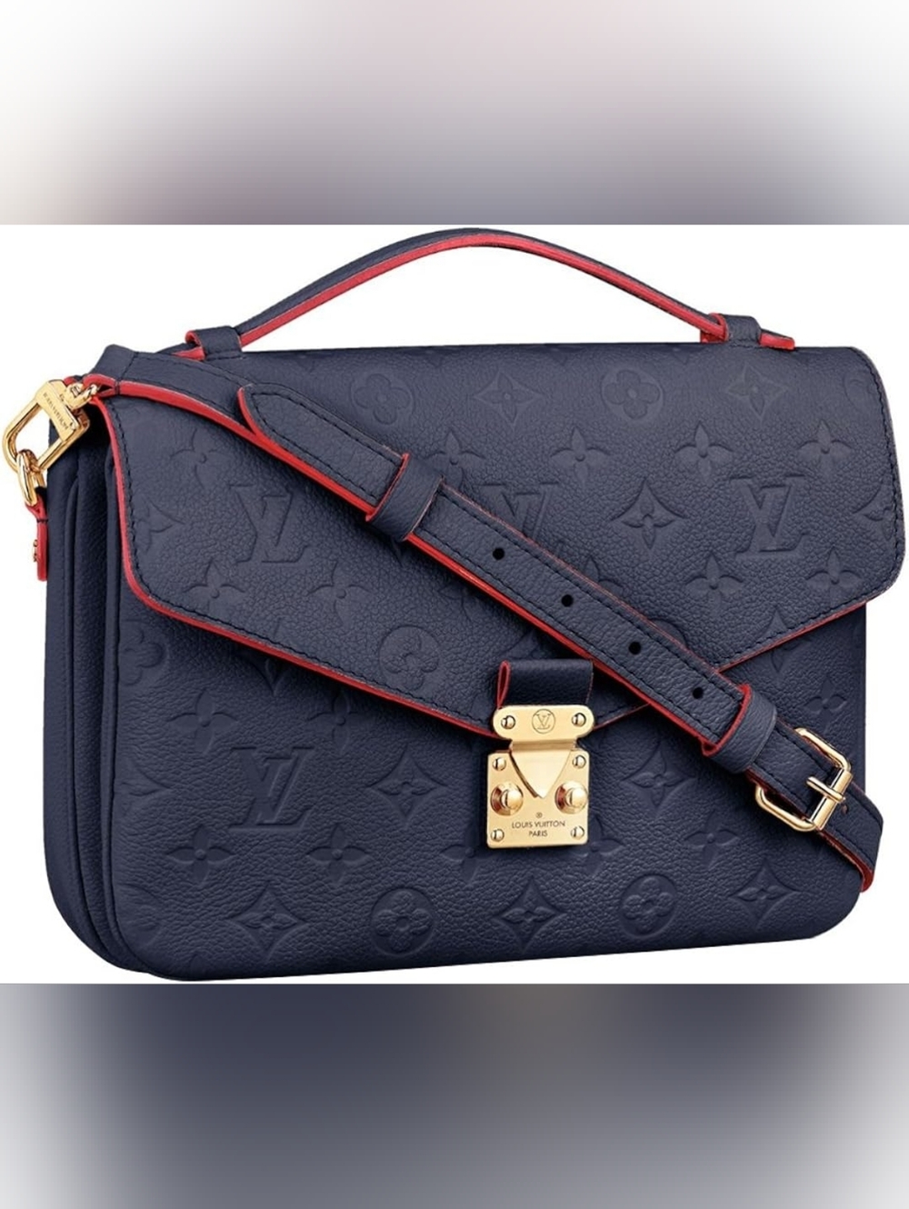Louis Vuitton Pochette Metis Crossbody Empreinte Bag In Marine & Rouge Sz. M